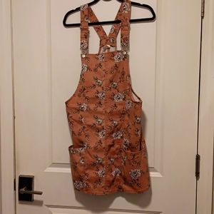 No Boundaries Overall Jumper Dress floral XL